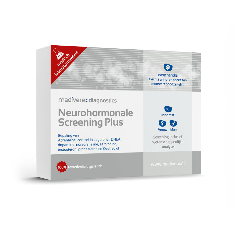 Neurohormonale Screening Zelftest Plus van Medivere – speeksel- en urinetest